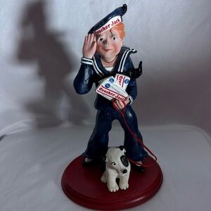 VTG 1996 Collectable Cracker Jack  & Dog Bingo Resin Bobble Figurine 12x7”